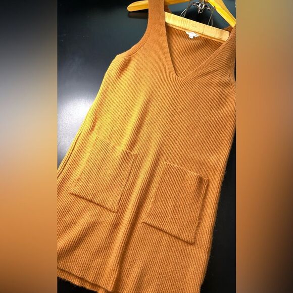 Just Ask Why Dresses & Skirts - Just Ask Why Mustard Color Vest Sweater Dress With pockets Fall One Size EUC